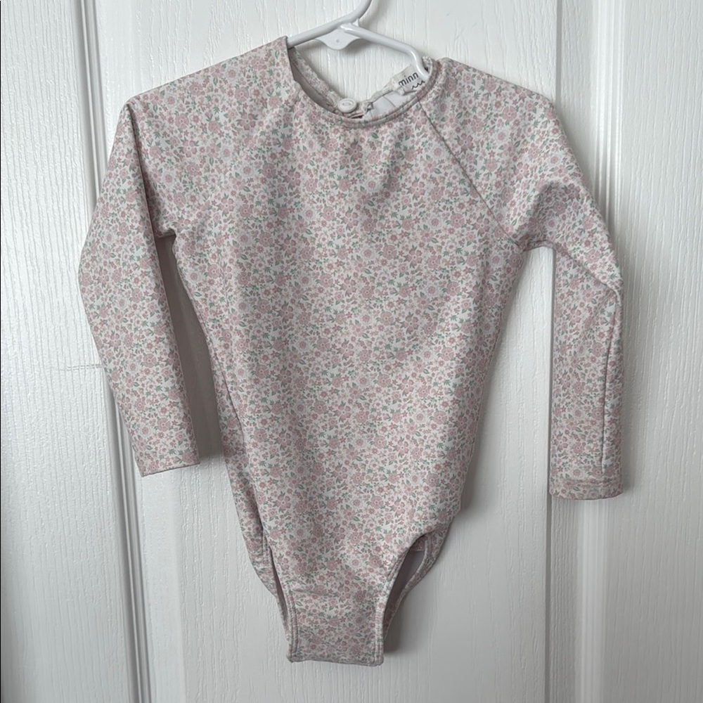 Floral Long Sleeve Kids Swimsuit